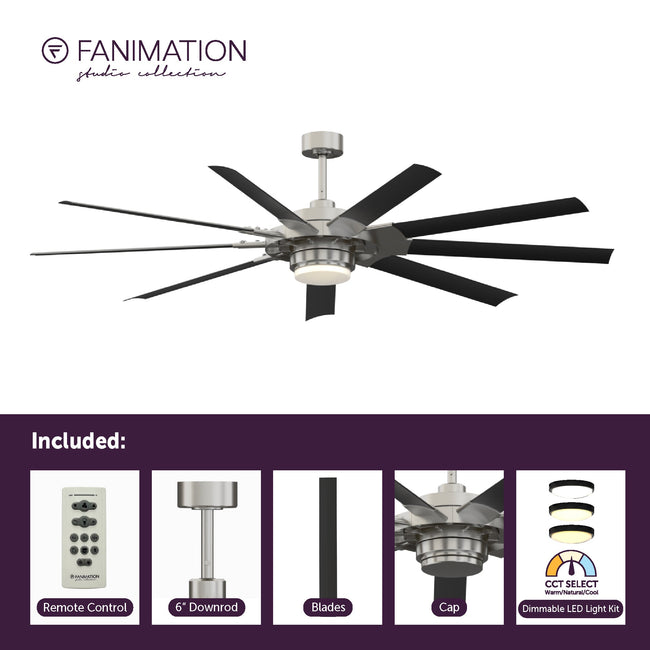 Fanimation LP8147SLBNBL Slinger - 72 inch - BN with BL Blades and LED LK: what's included card [Fanimation-LP8147SLBNBL|CUSTOM|2]