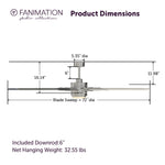 Fanimation LP8147SLBN Slinger - 72 inch - BN with GRY Blades and LED LK: product dimensions diagram [Fanimation-LP8147SLBN|CUSTOM|5]