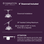 Fanimation LP8147SLBN Slinger - 72 inch - BN with GRY Blades and LED LK: downrod and installation notes [Fanimation-LP8147SLBN|CUSTOM|8]