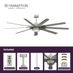 Fanimation LP8147SLBN Slinger - 72 inch - BN with GRY Blades and LED LK: what's included card [Fanimation-LP8147SLBN|CUSTOM|2]