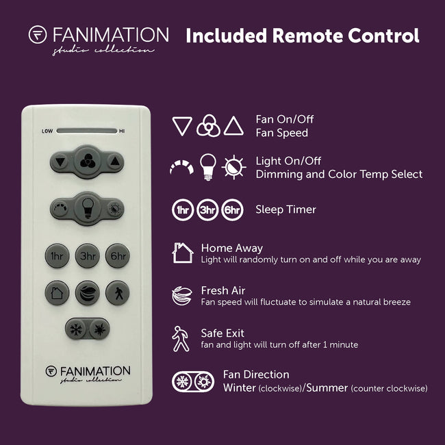 Fanimation LP8147SLMWBN Slinger - 72 inch - BN with MW Blades and LED LK: included remote control card [Fanimation-LP8147SLMWBN|CUSTOM|7]