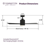 Fanimation LP8177LBLW All-Weather Pylon - 48 inch - BLW with LED LK: product dimensions diagram [Fanimation-LP8177LBLW|CUSTOM|5]