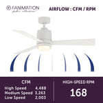 Fanimation LP8177LMWW All-Weather Pylon - 48 inch - MWW with LED LK: airflow CFM and RPM chart [Fanimation-LP8177LMWW|CUSTOM|6]