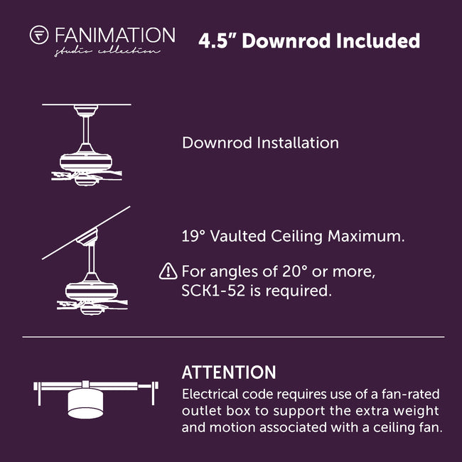 Fanimation LP8177LMWW All-Weather Pylon - 48 inch - MWW with LED LK: downrod and installation notes [Fanimation-LP8177LMWW|CUSTOM|8]