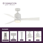 Fanimation LP8177LMWW All-Weather Pylon - 48 inch - MWW with LED LK: what's included card [Fanimation-LP8177LMWW|CUSTOM|2]