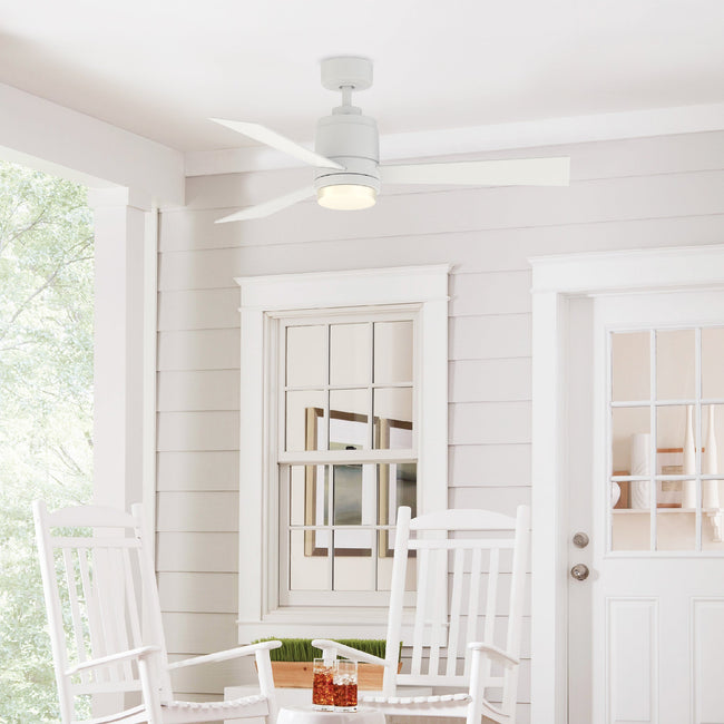 Fanimation LP8177LMWW All-Weather Pylon - 48 inch - MWW with LED LK: shown in a room setting [Fanimation-LP8177LMWW|CUSTOM|12]