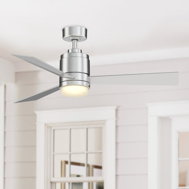 Fanimation LP8177LSLW All-Weather Pylon - 48 inch - SLW with LED LK: shown installed in a room [Fanimation-LP8177LSLW|CUSTOM|3]