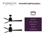 Fanimation LP8277LBL Pylon - 48 inch - BL with BL/SL Blades and LED LK: included lighting specs [Fanimation-LP8277LBL|CUSTOM|7]