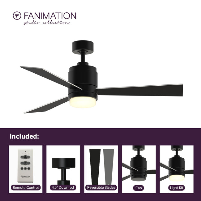 Fanimation LP8277LBL Pylon - 48 inch - BL with BL/SL Blades and LED LK: what's included card [Fanimation-LP8277LBL|CUSTOM|2]