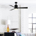 Fanimation LP8277LBL Pylon - 48 inch - BL with BL/SL Blades and LED LK: shown in a room setting [Fanimation-LP8277LBL|CUSTOM|12]