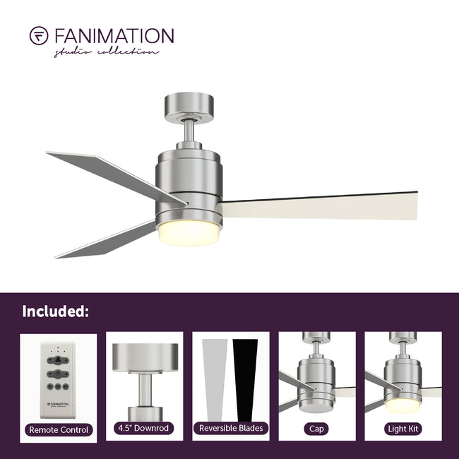 Fanimation LP8277LBN Pylon - 48 inch - BN with BL/GRY Blades and LED LK: what's included card [Fanimation-LP8277LBN|CUSTOM|2]