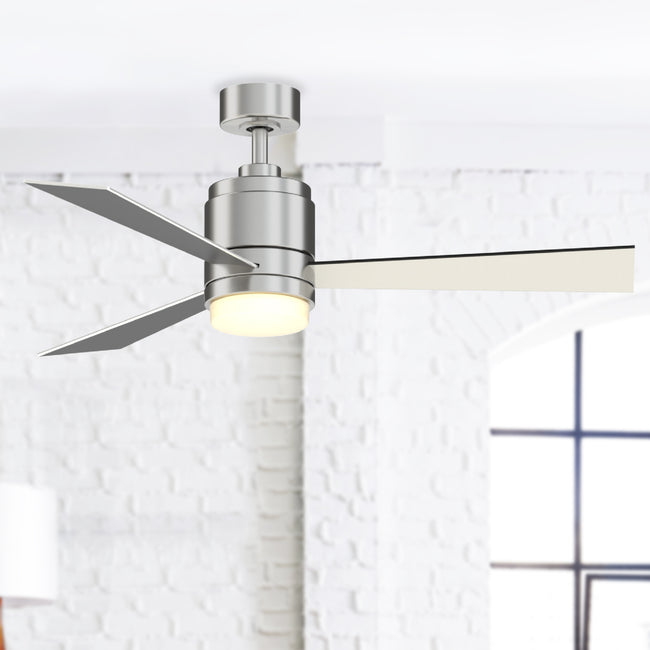 Fanimation LP8277LBN Pylon - 48 inch - BN with BL/GRY Blades and LED LK: shown installed in a room [Fanimation-LP8277LBN|CUSTOM|3]
