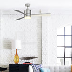 Fanimation LP8277LBN Pylon - 48 inch - BN with BL/GRY Blades and LED LK: shown in a room setting [Fanimation-LP8277LBN|CUSTOM|13]