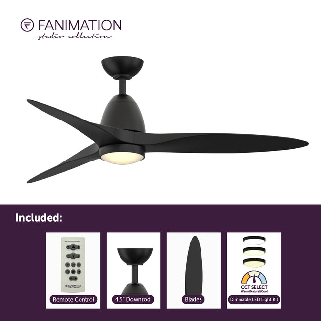 Fanimation LP8333LBL Prop - 52 inch - BL with BL Blade and LED LK: what's included card [Fanimation-LP8333LBL|CUSTOM|2]