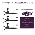 Fanimation LP8333LBL Prop - 52 inch - BL with BL Blade and LED LK: included lighting specs [Fanimation-LP8333LBL|CUSTOM|7]