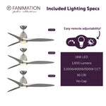 Fanimation LP8333LBN Prop - 52 inch - BN with BN Blade and LED LK: included lighting specs [Fanimation-LP8333LBN|CUSTOM|7]