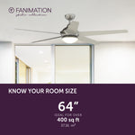 Fanimation LP8359LBN Covert - 64 inch - BN with GRY Blades and LED LK: room size guide [Fanimation-LP8359LBN|CUSTOM|4]