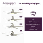 Fanimation LP8359LBN Covert - 64 inch - BN with GRY Blades and LED LK: included lighting specs [Fanimation-LP8359LBN|CUSTOM|7]