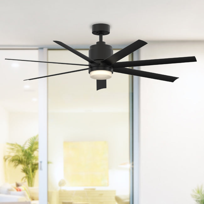 Fanimation LP8377LBL Blitz - 56 inch - BL with BL Blades and LED LK: shown installed in a room [Fanimation-LP8377LBL|CUSTOM|3]