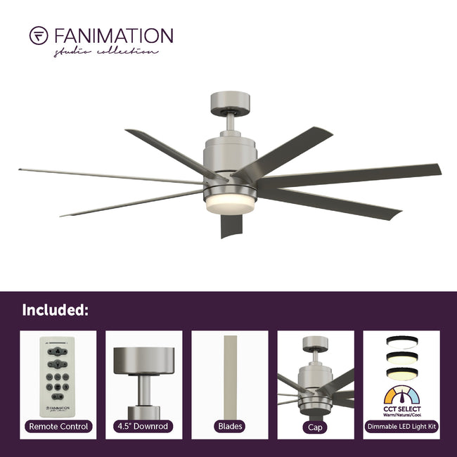 Fanimation LP8377LBN Blitz - 56 inch - BN with GRY Blades and LED LK: what's included card [Fanimation-LP8377LBN|CUSTOM|2]
