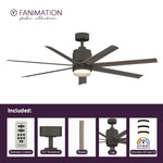 Fanimation LP8377LGR Blitz - 56 inch - GR with WE Blades and LED LK: what's included card [Fanimation-LP8377LGR|CUSTOM|2]