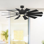 Fanimation LP8543LBL Kindred - 60 inch - BL with BL Blades and LED LK: shown installed in a room [Fanimation-LP8543LBL|CUSTOM|3]