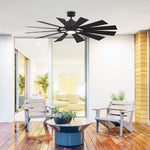Fanimation LP8543LBL Kindred - 60 inch - BL with BL Blades and LED LK: shown in a room setting [Fanimation-LP8543LBL|CUSTOM|12]
