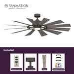 Fanimation LP8543LGR Kindred - 60 inch - GR with WE Blades and LED LK: what's included card [Fanimation-LP8543LGR|CUSTOM|2]