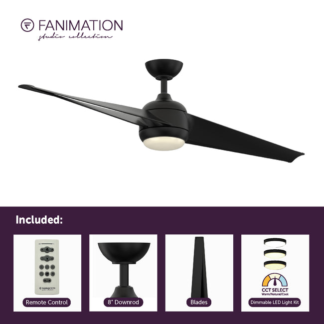 Fanimation LP8551LBL TwoFold - 60 inch - BL with BL Blades and LED LK: what's included card [Fanimation-LP8551LBL|CUSTOM|2]
