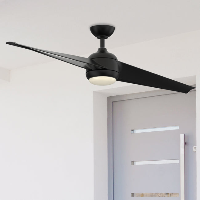Fanimation LP8551LBL TwoFold - 60 inch - BL with BL Blades and LED LK: shown installed in a room [Fanimation-LP8551LBL|CUSTOM|3]