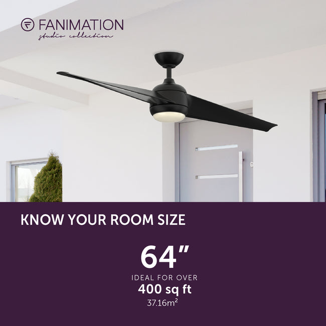 Fanimation LP8551LBL TwoFold - 60 inch - BL with BL Blades and LED LK: room size guide [Fanimation-LP8551LBL|CUSTOM|4]