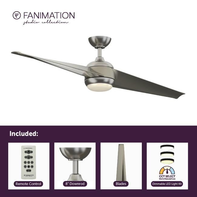 Fanimation LP8551LBN TwoFold - 60 inch - BN with GRY Blades and LED LK: what's included card [Fanimation-LP8551LBN|CUSTOM|2]