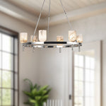 Lucian Chandelier - room setting, Polished Nickel/Alabaster [Alora-CH338632PNAR|CUSTOM|1]