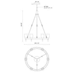 Lucian Chandelier - dimension drawing 2 [Alora-CH338632PNCC|CUSTOM|2]