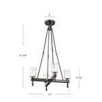 Lucian 22" 4-Light Pendant - dimension drawing 1 [Alora-PD338422PNCC|CUSTOM|1]