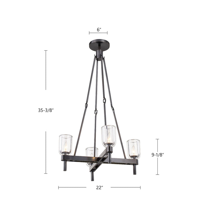 Lucian 22" 4-Light Pendant - dimension drawing 1 [Alora-PD338422PNCC|CUSTOM|1]