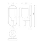 Lucian Wall and Vanity Light - dimension drawing 2 [Alora-WV338101PNCC|CUSTOM|2]