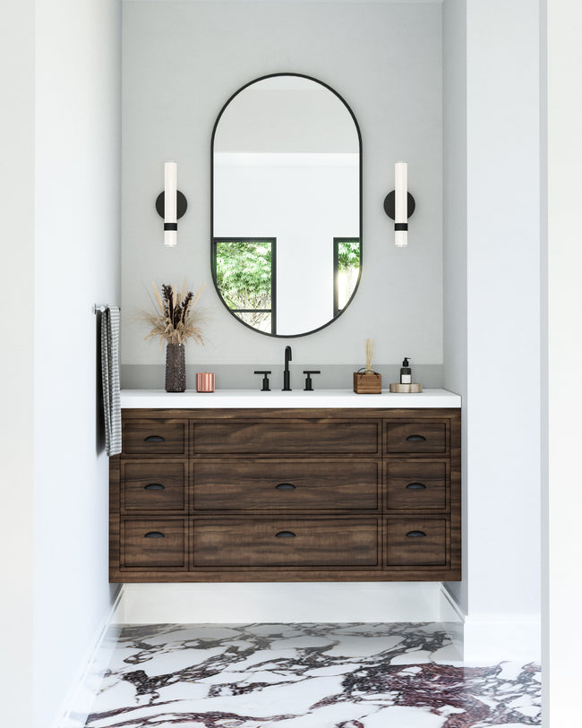 Madison LED Wall and Vanity Light - room setting, Urban Bronze/Glossy Opal [Alora-WV324114UBGO|CUSTOM|1]