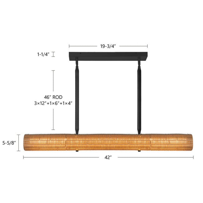Maris 42" LED Linear Pendant - dimension drawing [Alora-LP602042BG-UNV|CUSTOM|1]