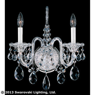 Buy polished-silver-with-heritage-crystal-glass-and-clear-shade Sterling Outdoor (Damp) Sconce by Schonbek
