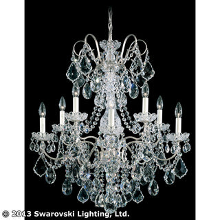 Buy antique-silver-with-clear-heritage-crystal-glass-and-clear-shade New Orleans Chandelier by Schonbek