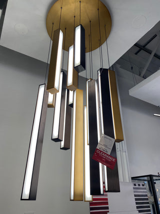 LED Pendant from the Chaos Collection in Black/Aged Brass & Aged Brass Finish by Modern Forms (Clearance Display, Final Sale)