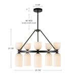 Nelly 26" 10-Light Chandelier - dimension drawing [Alora-CH442626BGCR|CUSTOM|1]