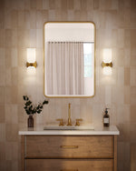 Nelly 12" 2-Light Wall and Vanity Light - room setting, Brushed Gold/Glossy Ribbed Opal Glass [Alora-WV442612BGGR|CUSTOM|1]