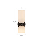 Nelly 12" 2-Light Wall and Vanity Light - dimension drawing [Alora-WV442612BGCR|CUSTOM|1]