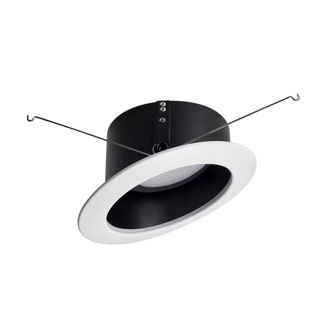 Rec Slope 6" Trim Recessed by Nora Lighting - Black Reflector / White Flange [Nora Lighting-NLRS-611L1TWB|MAIN]