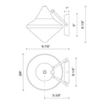 Nora 8" Wall and Vanity Light - dimension drawing 2 [Alora-WV537508BNOP|CUSTOM|2]