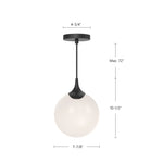 Nouveau 8" Pendant - dimension drawing 1 [Alora-PD505108AGOP|CUSTOM|1]
