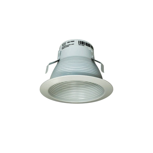 Rec Inc 4" Trim 4" Lensless Baf Shwr & Flg by Nora Lighting - 5.00"L x 5.00"W x 3.50"H, White and White Shade [Nora Lighting-NS-76W|ALT|1]