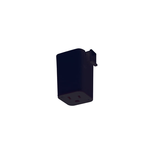 Track Syst & Comp-1 Cir Outlet Adaptor, 1 Or 2 Circuit Track by Nora Lighting - 1.38"L x 1.38"W x 2.17"H, Black [Nora Lighting-NT-327B|ALT|1]